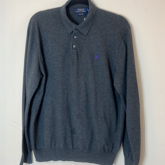 NWOT Polo Ralph Lauren Gray Sweater & Purple Pony Size Large - Picture 4 of 8